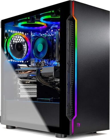 Skytech O11 Vision Gaming PC سطح مكتب ، Ryzen 7 9800x3d 4.7 GHz (5.2 GHz Turbo Boost) ، AMD RX 9070 XT 16GB GDDR6 ، 2TB GEN4 NVME SSD ، 32GB DDR5 RAM 6000 RGB ، 850W GOLD ATX 3.0 PSU ، WI-FI ، WIN 11 in Saudi Arabia