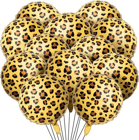 BBTO 6 Pcs 18 Inch Neon Rainbow Leopard Birthday Foil Balloons - Colorful Cheetah Birthday Decorations - Neon Rainbow Leopard Supplies for Birthday Party in Saudi Arabia