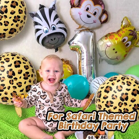 BBTO 6 Pcs 18 Inch Neon Rainbow Leopard Birthday Foil Balloons - Colorful Cheetah Birthday Decorations - Neon Rainbow Leopard Supplies for Birthday Party in Saudi Arabia