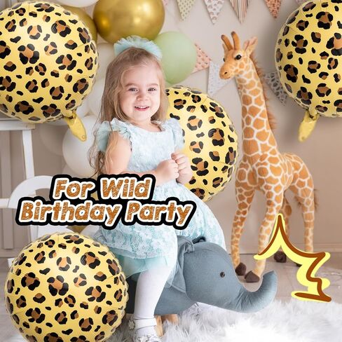 BBTO 6 Pcs 18 Inch Neon Rainbow Leopard Birthday Foil Balloons - Colorful Cheetah Birthday Decorations - Neon Rainbow Leopard Supplies for Birthday Party in Saudi Arabia