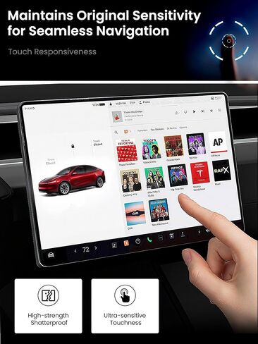 Tesla New Model y Juniper & Model 3 (2024–2025) شاشة واقي الشاشة غير اللامع/لا وهج وبصمة-موديل جديد y Juniper ، مضاد للهراء وخالي من اللطخة للشاشات الأمامية/الخلفية [2-pack] in Kuwait