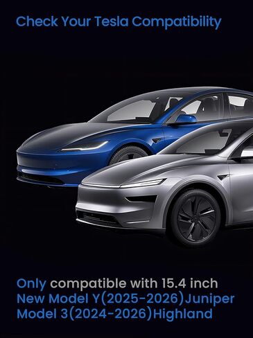 Tesla New Model y Juniper & Model 3 (2024–2025) شاشة واقي الشاشة غير اللامع/لا وهج وبصمة-موديل جديد y Juniper ، مضاد للهراء وخالي من اللطخة للشاشات الأمامية/الخلفية [2-pack] in Kuwait