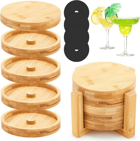 Mifoci Margarita Salt Rimmer Set Acacia Bar Rimming Station with Sponges & Quick Release Home Bar Accessories for Margarita, Cocktail Drinks, Bartender Kit, Party Supplies (5-tier) in Saudi Arabia