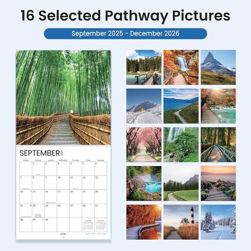 Sunee Calendar 2025 للجدار ، 2025 تقويم الجدار الكبير 12 × 12 بوصة مع 16 شهرًا من الآن إلى ديسمبر 2025 ، ورق لامع كثيف ، 12 "× 24" (مفتوح) ، مسار in Kuwait