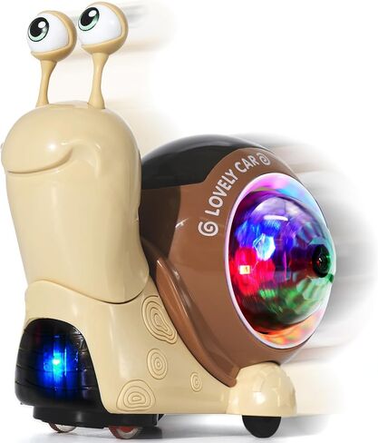 Luminous Crawling Snail Toy for 1 Year Old, Dynamic LED Lights Tummy Time 3-6 Months Baby Walking Sensory Toys 6-12 12-18 Months, Infant Toddlers 1-3 Motor Skills Development Gift in Saudi Arabia
