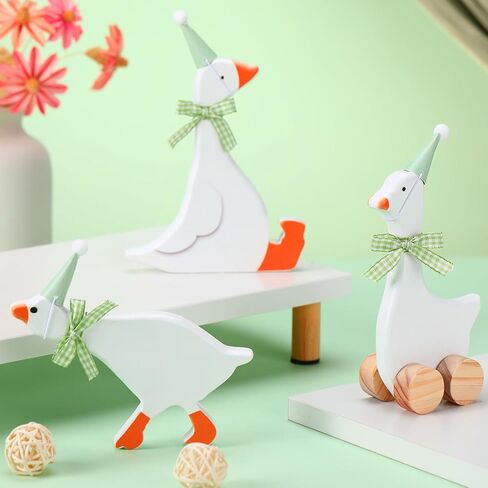 3 Set One Silly Goose Birthday Decorations 6 Inch Silly Goose Birthday Table Centerpieces Pink Funny 1st Party Supplies Wooden Geese Push Pull Figurine Shelf Table Decor for Baby Shower Photo Prop in Saudi Arabia