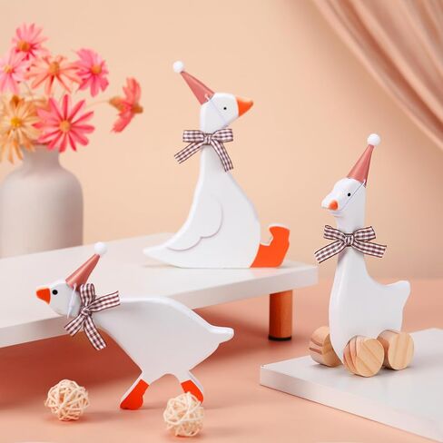 3 Set One Silly Goose Birthday Decorations 6 Inch Silly Goose Birthday Table Centerpieces Pink Funny 1st Party Supplies Wooden Geese Push Pull Figurine Shelf Table Decor for Baby Shower Photo Prop in Saudi Arabia