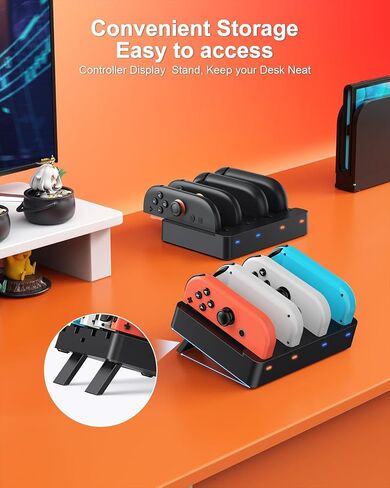 [Switch1/2 Universal] شاحن تحكم ، Fyoung شحن Dock لـ Nintendo Switch 2 ، قاعدة الشاحن المحمولة Staion For Joy Con 2 منظمة عرض عرض مع سلك شحن USB Type-C in Saudi Arabia