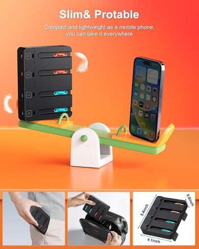 [Switch1/2 Universal] شاحن تحكم ، Fyoung شحن Dock لـ Nintendo Switch 2 ، قاعدة الشاحن المحمولة Staion For Joy Con 2 منظمة عرض عرض مع سلك شحن USB Type-C in Saudi Arabia