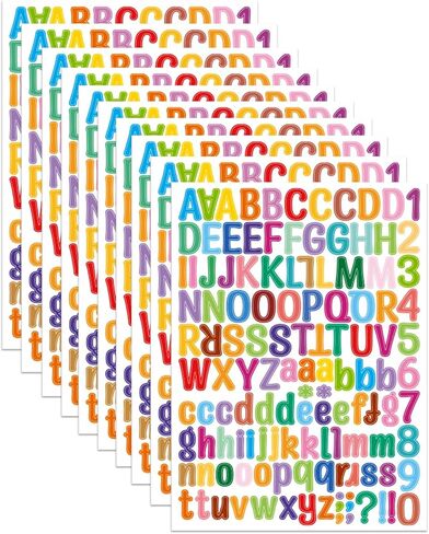 Uniclife 10 Sheets Letter Stickers, 1260 Pcs Scrapbook Stickers, 1 Inch Vinyl Number Alphabet Sticker, Self-Adhesive Stick on Letters for Mailbox Bottles Crafts Posters Decor, Black in Saudi Arabia