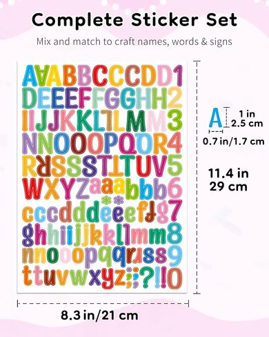 Uniclife 10 Sheets Letter Stickers, 1260 Pcs Scrapbook Stickers, 1 Inch Vinyl Number Alphabet Sticker, Self-Adhesive Stick on Letters for Mailbox Bottles Crafts Posters Decor, Black in Saudi Arabia