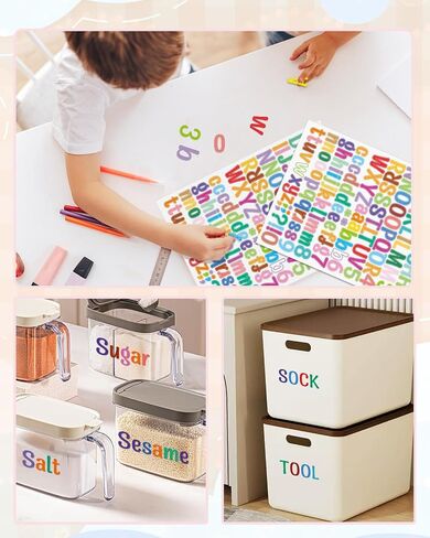 Uniclife 10 Sheets Letter Stickers, 1260 Pcs Scrapbook Stickers, 1 Inch Vinyl Number Alphabet Sticker, Self-Adhesive Stick on Letters for Mailbox Bottles Crafts Posters Decor, Black in Saudi Arabia