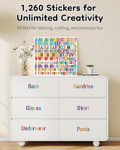 Uniclife 10 Sheets Letter Stickers, 1260 Pcs Scrapbook Stickers, 1 Inch Vinyl Number Alphabet Sticker, Self-Adhesive Stick on Letters for Mailbox Bottles Crafts Posters Decor, Black in Saudi Arabia