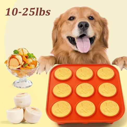 9-cavity سيليكون الكلب المجمدة الكلب علاج Woof Pupsicle & Power Pupsicle كبيرة 25-75 رطل ، العفن علبة الكلاب المجمدة القابلة لإعادة الاستخدام لعبوانيك لاعب Pupsicle in Saudi Arabia