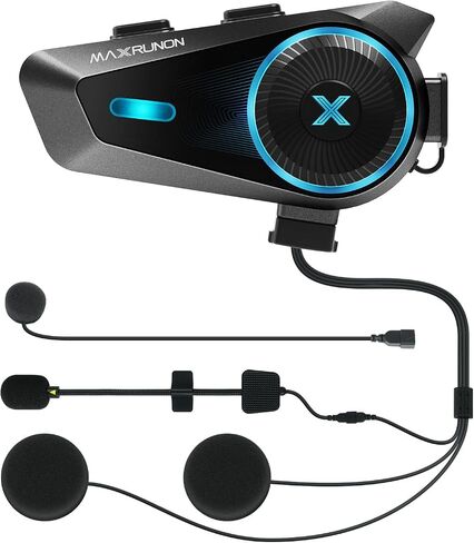 D10 Motorcycle Bluetooth Headset with AI Voice Control, 4 Riders Helmet Headphone Communication System with Noise Reduction/FM Radio/Universal Pairing/ IPX7, 2 Pack in Saudi Arabia