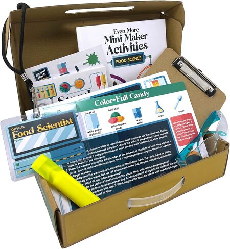 Carson Dellosa 29pc Mini Maker Science Kit ، الحرف اليدوية ، التجارب الصغيرة ، الملصقات ، المجلة الصغيرة ، كتاب النشاط ، علامة الاسم ، والمزيد من اللوازم المدرسية ، أنشطة STEM للأطفال من الصف 2 وما فوق in Saudi Arabia