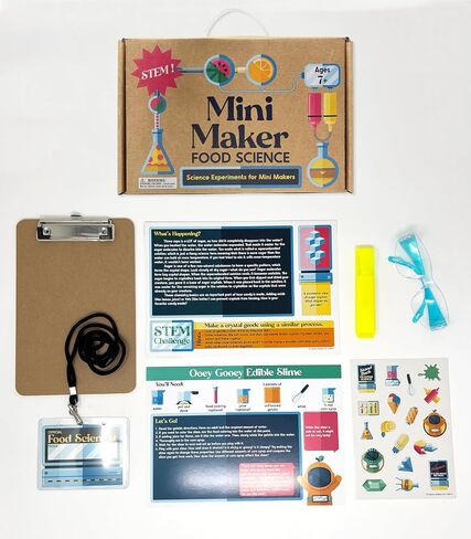 Carson Dellosa 29pc Mini Maker Science Kit ، الحرف اليدوية ، التجارب الصغيرة ، الملصقات ، المجلة الصغيرة ، كتاب النشاط ، علامة الاسم ، والمزيد من اللوازم المدرسية ، أنشطة STEM للأطفال من الصف 2 وما فوق in Saudi Arabia