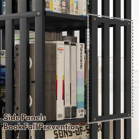 360° Rotating Bamboo CD/DVD Shelf - 6-Tier Space-Saving Media Storage Cabinet for Movies, Organizer with Super Compact Design in Saudi Arabia