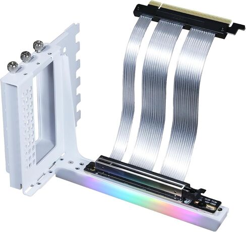 PCIe X16 GEN5 Riser Cable with GPU Vertical Mount Bracket PCIe 5.0 for Future RTX5090 (White Bracket) in Saudi Arabia