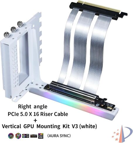 PCIe X16 GEN5 Riser Cable with GPU Vertical Mount Bracket PCIe 5.0 for Future RTX5090 (White Bracket) in Saudi Arabia
