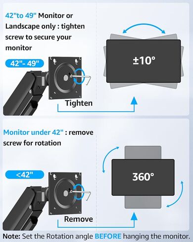 MOUNTUP Heavy Duty Monitor Arm for 49 inches, 44 lbs Curved Screens, Ultrawide Single Monitor Desk Mount, Monitors Stand for Samsung Odyssey G9 and More, VESA Mount with Clamp & Grommet Base in Saudi Arabia