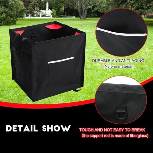 Throw Line Cube Bag - Easy Folding Arborist Throw Line Storage Portable Climbing Rope Organizer Box for Tree Work Outdoor Rope Accessories, Black in Saudi Arabia