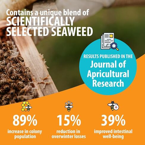 HIVE ALIVE Bee Feed Supplement - Honey Bee Liquid Food Stimulant - Beekeeping Fall Spring Feeding Enhancer – Lowers Winter Mortality, Boost Gut Health, Colony Size - 100 ml, 10 Hives in Kuwait