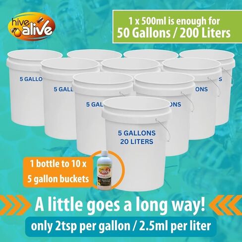 HIVE ALIVE Bee Feed Supplement - Honey Bee Liquid Food Stimulant - Beekeeping Fall Spring Feeding Enhancer – Lowers Winter Mortality, Boost Gut Health, Colony Size - 100 ml, 10 Hives in Kuwait