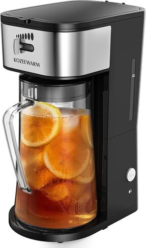 صانع شاي القهوة المثلج مع سلة مرشح قابلة لإعادة الاستخدام ، 3 إبريق كيو تي ، وآلة شاي وتناول القهوة المثلجة ، وصناع الشاي للشاي المثلج ، والخشورات ، والليمون والمياه المنكهة ، وقوة المشروب القابل للتعديل ، والأسود والفضي in Kuwait
