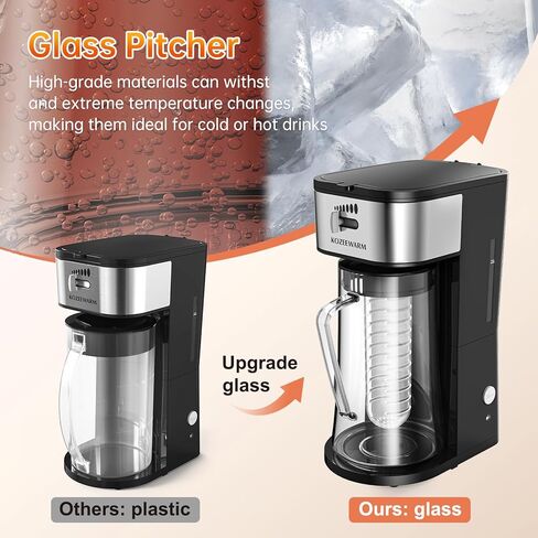 صانع شاي القهوة المثلج مع سلة مرشح قابلة لإعادة الاستخدام ، 3 إبريق كيو تي ، وآلة شاي وتناول القهوة المثلجة ، وصناع الشاي للشاي المثلج ، والخشورات ، والليمون والمياه المنكهة ، وقوة المشروب القابل للتعديل ، والأسود والفضي in Kuwait