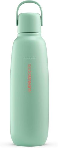 SodaStream - Fizz & Go Cool Bottle | Stainless Steel Carbonating Water Bottle | Keeps Drinks Cold 12 Hrs | Cupholder Friendly | Compatible with Pink CO2 cylinder machines | Sand color | 30.4 oz in Saudi Arabia