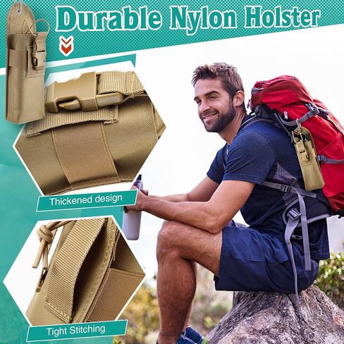 Bear Spray Holster with Quick Release Buckle (Spray Not Included), Nylon Holster with Hook & Loop for 7.9 & 9.2fl Oz Canister, Portable Pouch & Elastic Cord Design for Hiking, Camping, Outdoor in Saudi Arabia