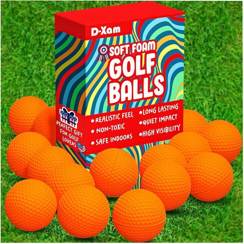 D-Xam Foam Golf Balls Bulk Practice Golf Ball Multicolor 41mm Soft | شعور طويل الأمد وواقعي | استخدام طيران محدود في الداخل في الهواء الطلق التدريب على الفناء الخلفي in Kuwait