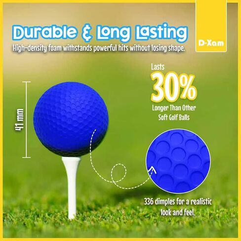 D-Xam Foam Golf Balls Bulk Practice Golf Ball Multicolor 41mm Soft | شعور طويل الأمد وواقعي | استخدام طيران محدود في الداخل في الهواء الطلق التدريب على الفناء الخلفي in Kuwait