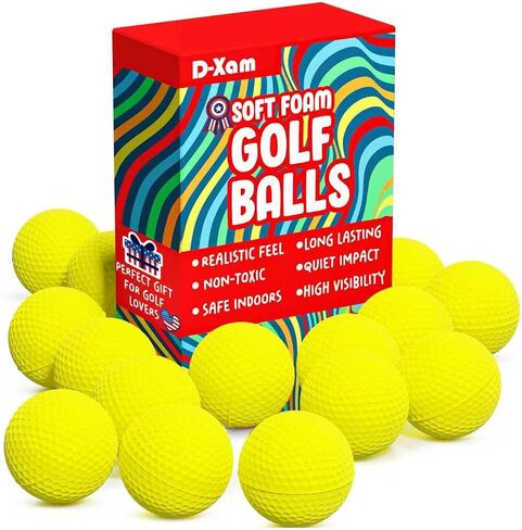 D-Xam Foam Golf Balls Bulk Practice Golf Ball Multicolor 41mm Soft | شعور طويل الأمد وواقعي | استخدام طيران محدود في الداخل في الهواء الطلق التدريب على الفناء الخلفي in Kuwait