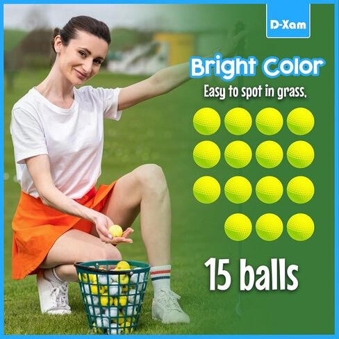 D-Xam Foam Golf Balls Bulk Practice Golf Ball Multicolor 41mm Soft | شعور طويل الأمد وواقعي | استخدام طيران محدود في الداخل في الهواء الطلق التدريب على الفناء الخلفي in Kuwait