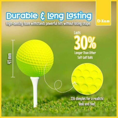 D-Xam Foam Golf Balls Bulk Practice Golf Ball Multicolor 41mm Soft | شعور طويل الأمد وواقعي | استخدام طيران محدود في الداخل في الهواء الطلق التدريب على الفناء الخلفي in Kuwait