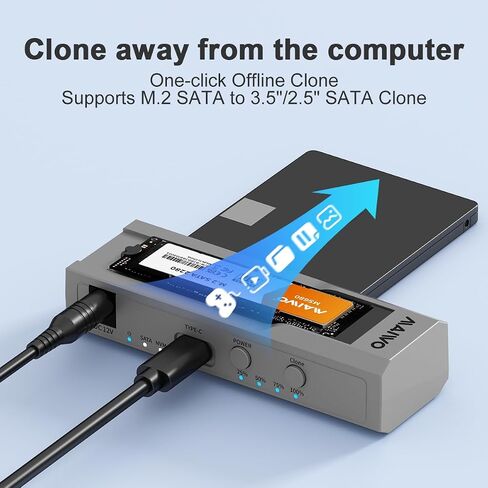 MAIWO M.2 NVMe to 2.5'' 3.5'' Offline Clone Enclosure,M.2 to SATA SSD HDD Cloner, USB-C Type-C Max 10Gbps Standalone Clone Duplicator in Saudi Arabia