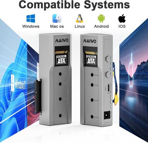 MAIWO M.2 NVMe to 2.5'' 3.5'' Offline Clone Enclosure,M.2 to SATA SSD HDD Cloner, USB-C Type-C Max 10Gbps Standalone Clone Duplicator in Saudi Arabia