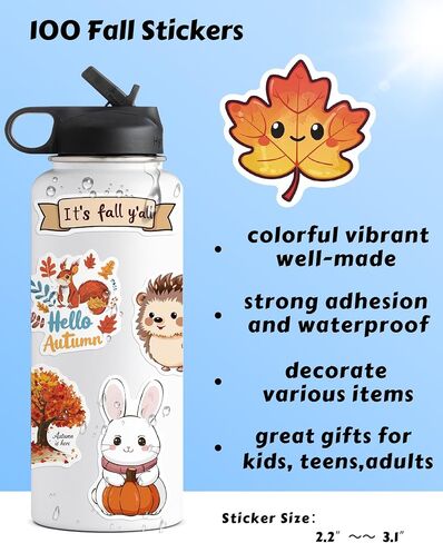100 Pcs Cute Summer Stickers for Kids Teens Girls Boys, Waterproof Beach Stickers for Water Bottle Laptop, Summer Party Favors & Decorations in Kuwait