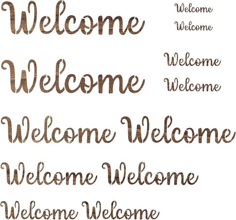 ترحيب الإستنسل للطلاء 6pcs قوالب ترحيب بلاستيكية قابلة لإعادة الاستخدام المحددة للطلاء على جدار الخشب ممسحة النسيج صخور الطباشير الستنسل للبنوك الحرف اليدوية. in Saudi Arabia
