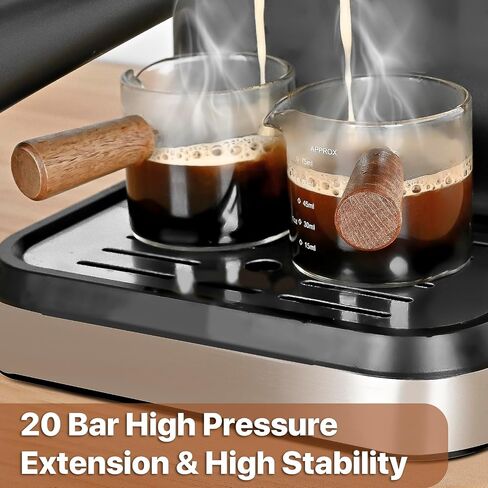 Espresso Machine 20 Bar, Coffee Maker with grinder 20 Grind Settings,Coffee Machine w/Milk Frother & Touchscreen, Professional Home Espresso Maker for Latte Cappuccino in Saudi Arabia