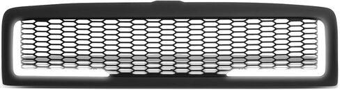 DNA MOTORING GRF-LB-006-MBK-2 Vertical Fence Front Bumper Grille Grill w/LED DRL Compatible with 02-05 Ram 1500/03-05 Ram 2500 3500, Matte Black in Saudi Arabia