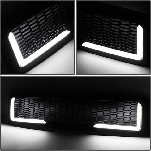 DNA MOTORING GRF-LB-006-MBK-2 Vertical Fence Front Bumper Grille Grill w/LED DRL Compatible with 02-05 Ram 1500/03-05 Ram 2500 3500, Matte Black in Saudi Arabia