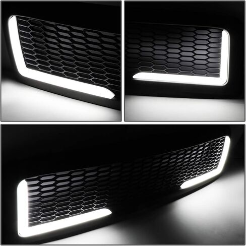 DNA MOTORING GRF-LB-006-MBK-2 Vertical Fence Front Bumper Grille Grill w/LED DRL Compatible with 02-05 Ram 1500/03-05 Ram 2500 3500, Matte Black in Saudi Arabia