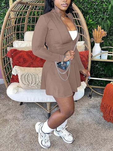 Tennis Outfits 2 Piece Sets for Women Summer Y2K Jacket Zip Up Crop Tops + Mini Skirts Golf Skort Sets Tracksuit Blue XXL in Saudi Arabia
