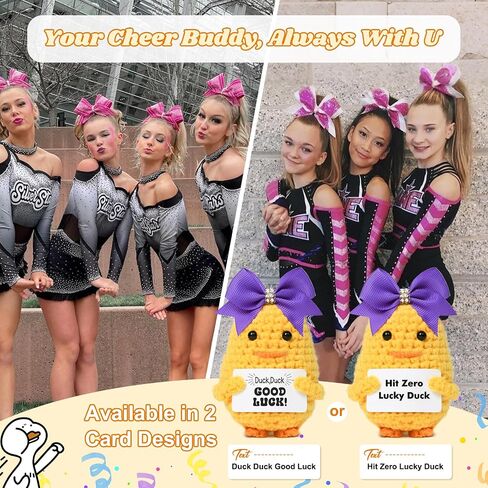 Deeka Crochet Cheer Duck with Bow Cheer Gifts Association asserials chienchain for backpack cheerleading gifts in Kuwait