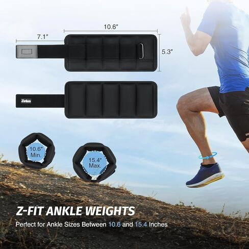 ZELUS Soft Iron Z-Fit Ankle Weights 1 Pair Adjustable, 4LB/7LB/10LB for Women Men, Ultra Thin Leg Weights with Adjustable Straps, Arm Weight for Gym Home Yoga Jogging Walking in Kuwait