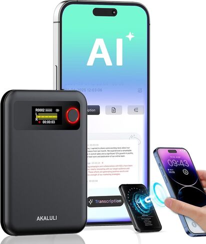 AI Voice Recorder with Transcribe Summarize: Note Voice Recorder with APP Control, 30H Continuous Recording, 64GB Memory Support 100+ Languages, AI Recorder for Calls, Lectures, Meetings in Saudi Arabia