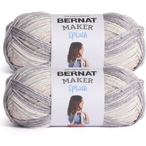 Bernat Maker Splash Days Days Yarn - 2 حزمة من 250 جم / 8.8 أوقية - 75 ٪ من القطن 25 ٪ من النايلون - #5 ضخمة - 279 م / 305 ياردة - للحياكة والكروشيه والأميجورومي in Saudi Arabia